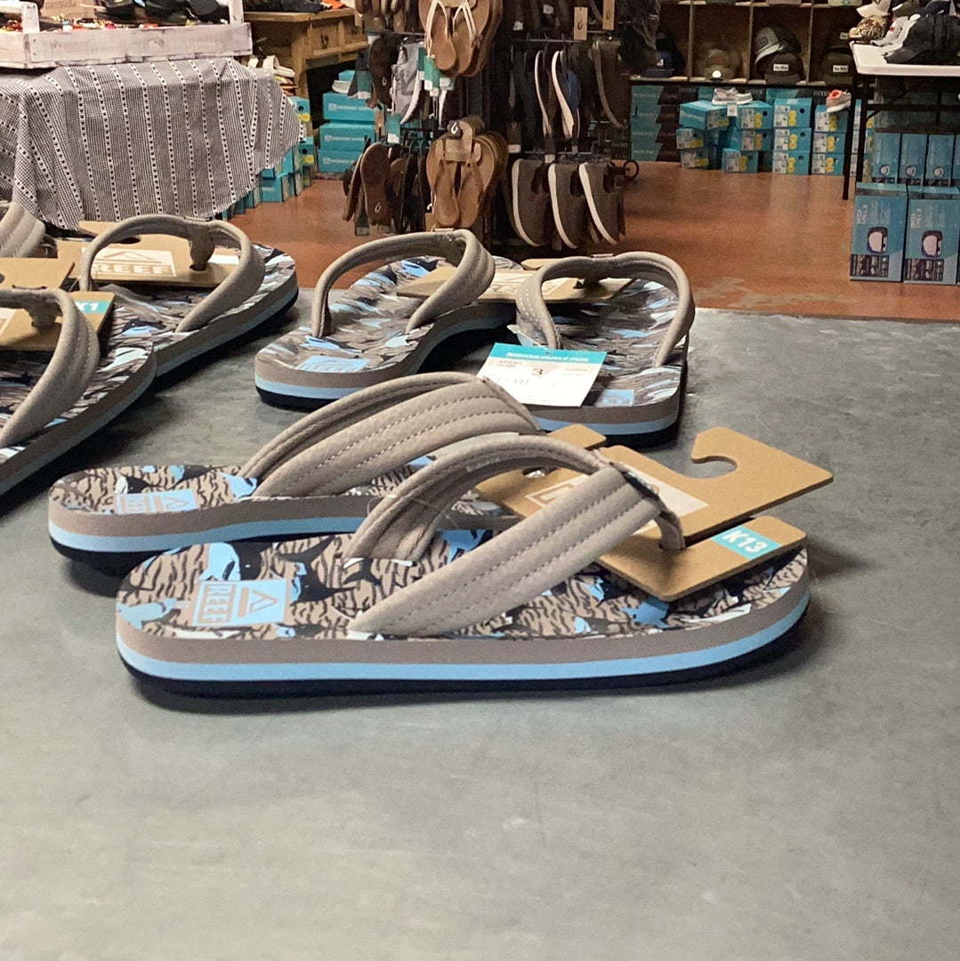 Kids AHI Reef Sandals Tan Sharks