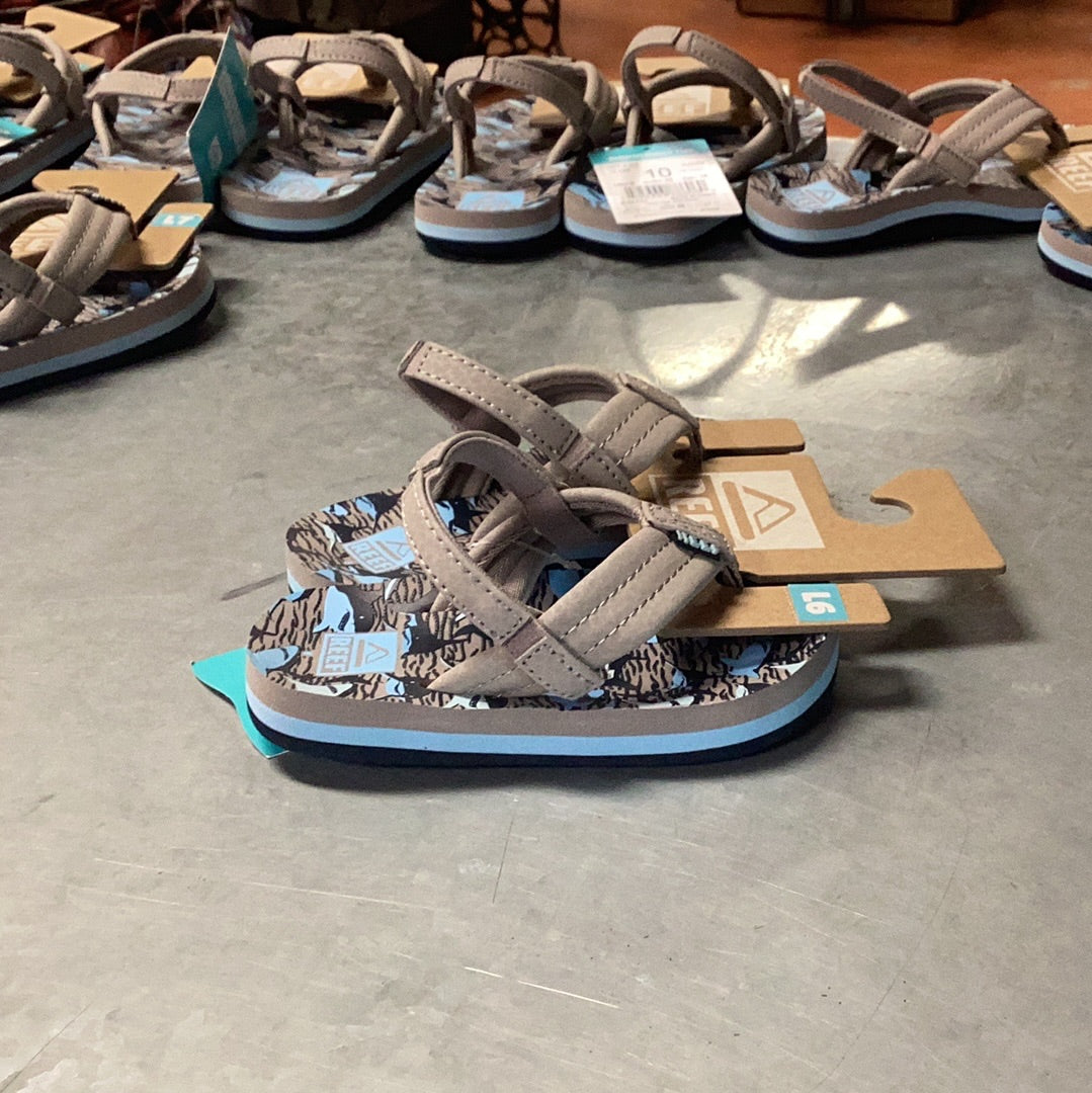 Little AHI Reef Sandals Tan Sharks