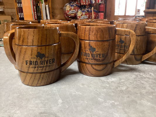 Handmade wooden barrel mug