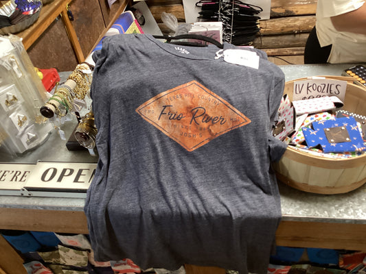 Heather leather tee