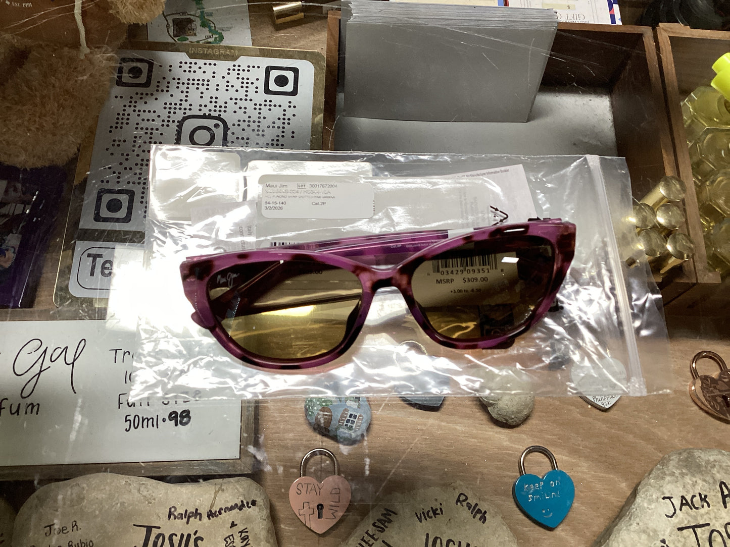 HCL PUNONO SHINY SPOTTED PINK HAVANA Maui Jim