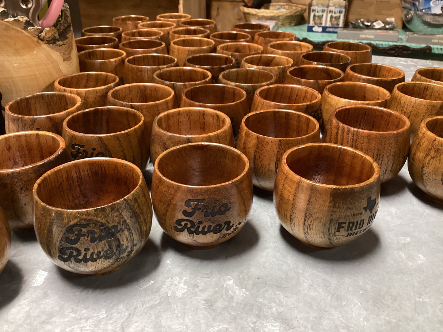 Handmade wooden shot glasses