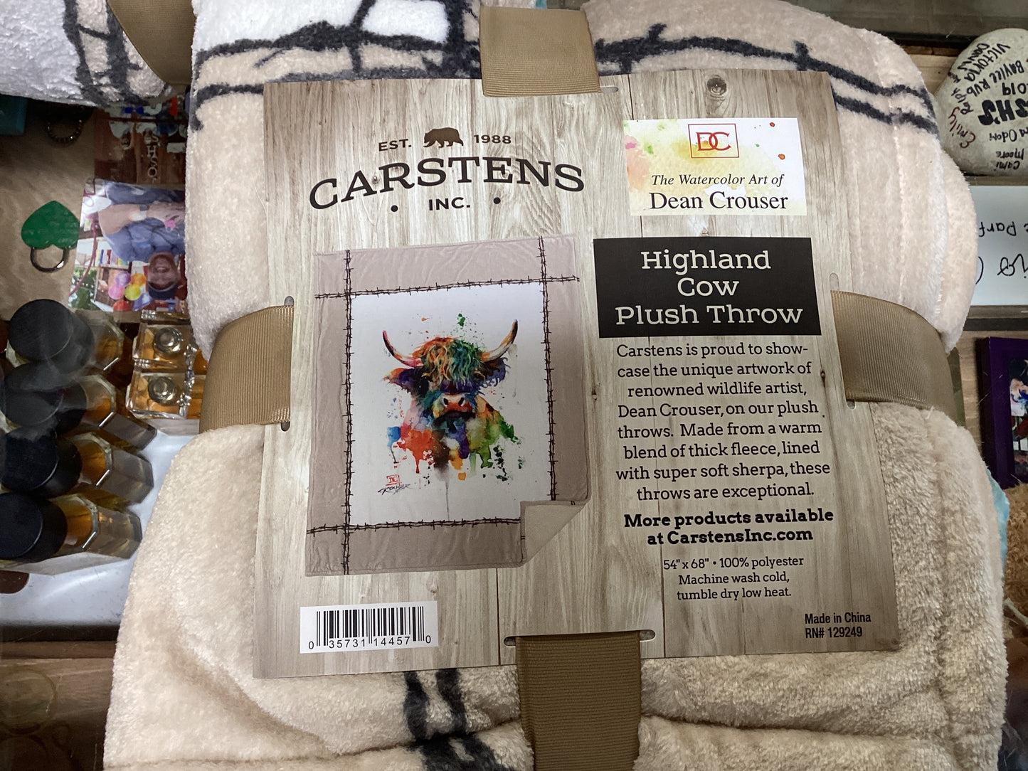 Highland Cow Plush Throw