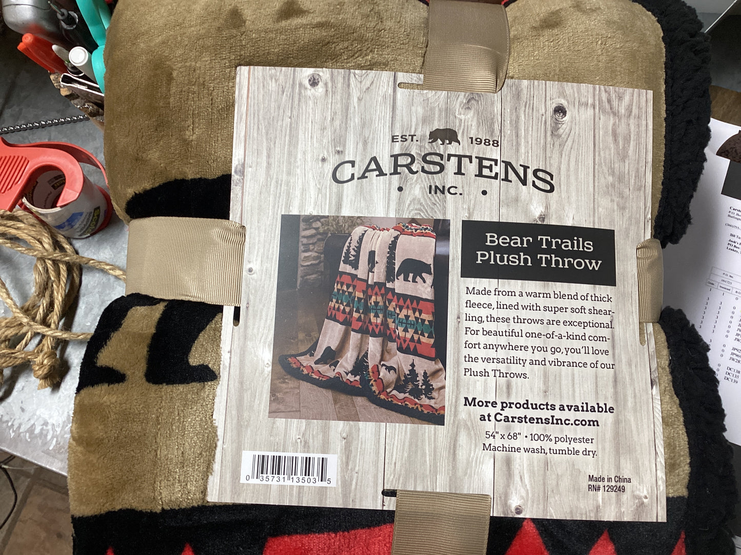 Bear Trails Plush Throw