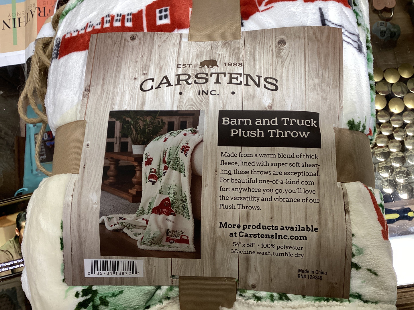 Barn & Truck Plush Throw