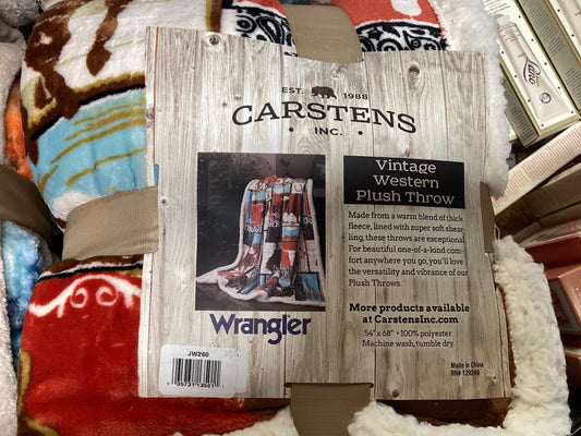 Wrangler Vintage Western Plush Throw